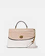 COACH®,PARKER TOP HANDLE 32,Leather,Large,Brass/Beechwood Multi,Front View
