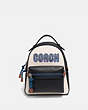 COACH®,CAMPUS BACKPACK 23 WITH COACH PRINT,Leather,Medium,Gunmetal/Chalk,Front View
