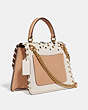 COACH®,PARKER TOP HANDLE WITH SCATTERED RIVETS,Leather,Medium,Brass/Chalk Multi,Angle View