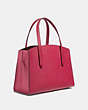 COACH®,CHARLIE CARRYALL 28 IN COLORBLOCK,Leather,GD/Bright Cherry Multi,Angle View