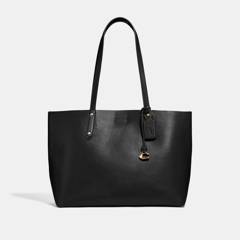 COACH®,CENTRAL TOTE,Leather,X-Large,Gold/Black,Front View