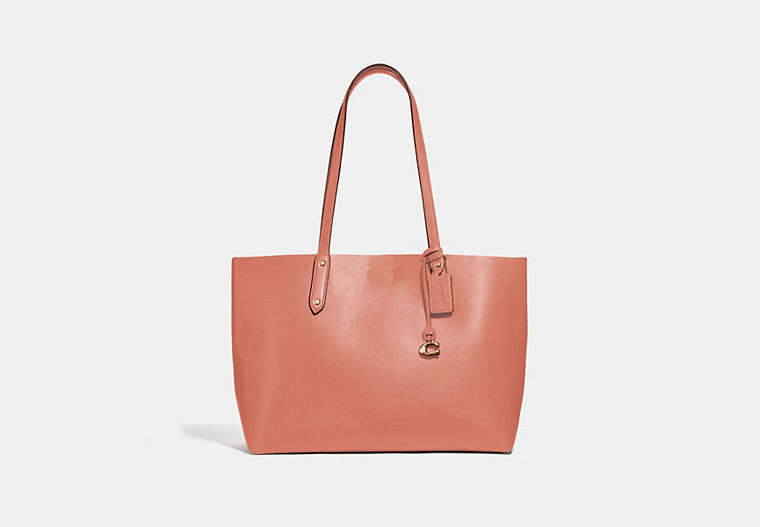 COACH®,CENTRAL TOTE,Leather,X-Large,Gold/Light Peach,Front View image number 0