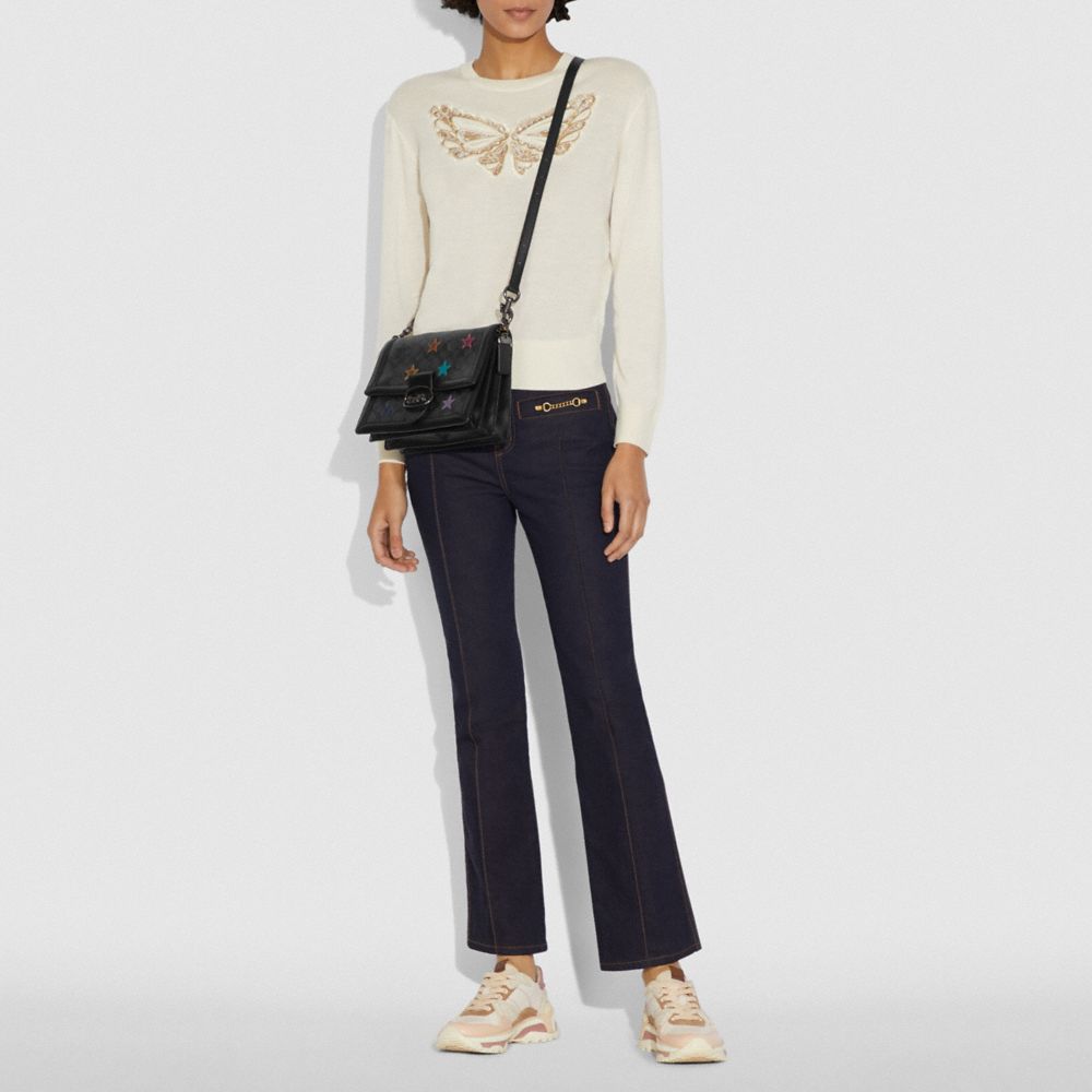 COACH®,Riley Shoulder Bag In Signature Canvas With Star Applique And Snakeskin Detail,,Detail View