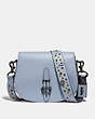 COACH®,SADDLE WITH SCATTERED RIVETS,Leather,Pewter/Mist,Front View