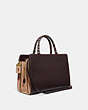 COACH®,SERRA SATCHEL IN COLORBLOCK,Leather,Large,Brass/Oxblood Multi,Angle View