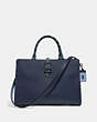 COACH®,SERRA SATCHEL IN COLORBLOCK,Leather,Large,Pewter/Ink Multi,Front View