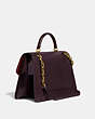 COACH®,PARKER TOP HANDLE 32,Leather,Large,Brass/Oxblood,Angle View