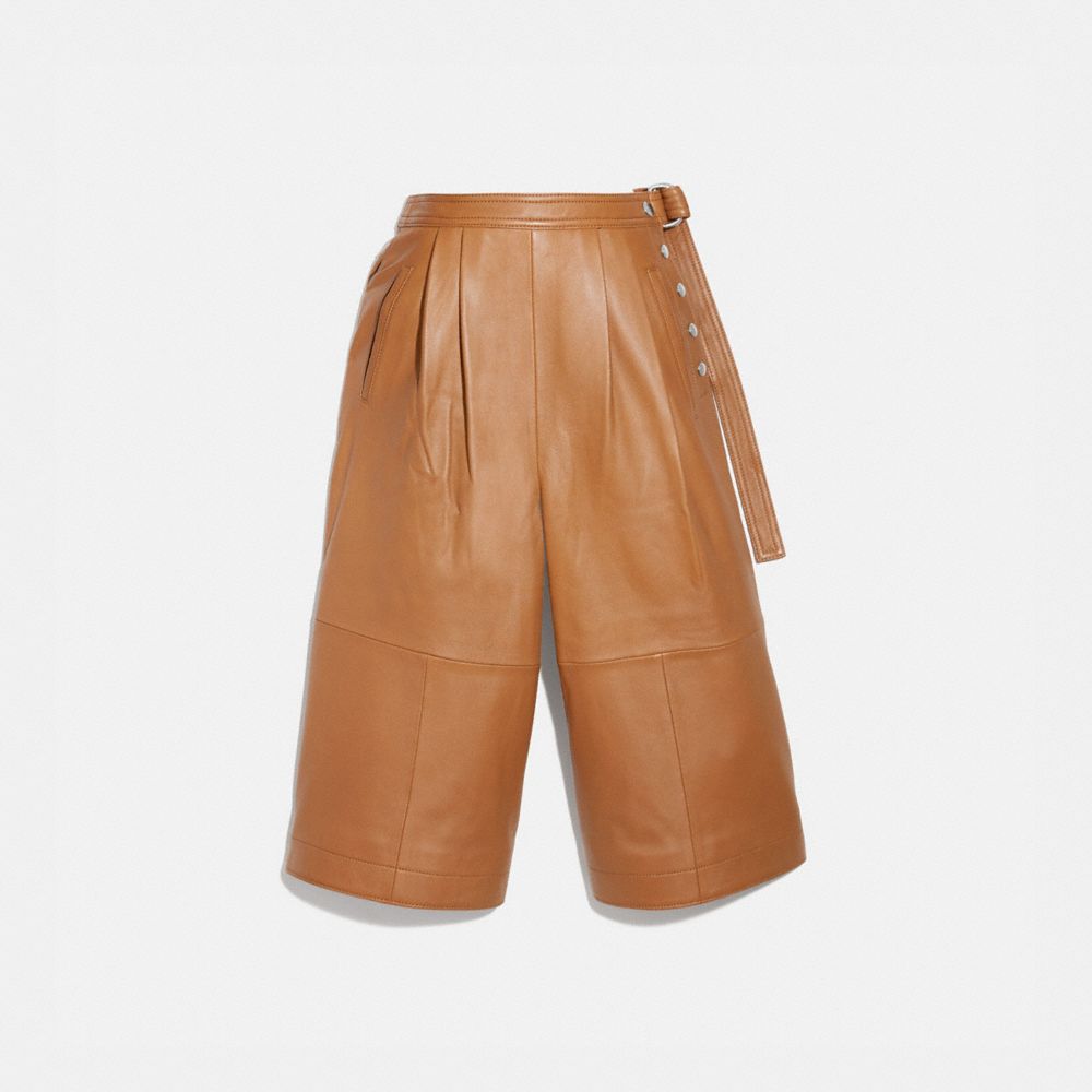 COACH®,Leather Culottes,,Front View