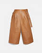 COACH®,LEATHER CULOTTES,Leather,Pecan,Front View