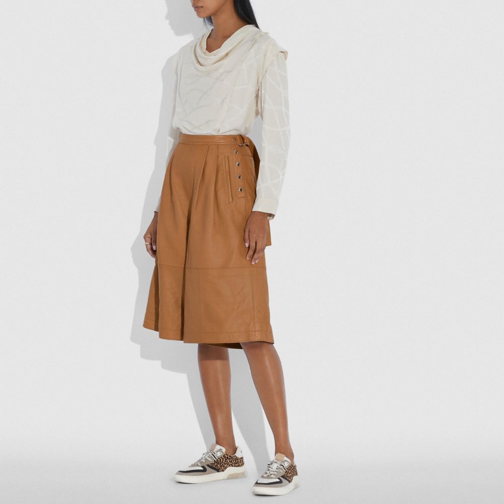 COACH®,Leather Culottes,,Scale View