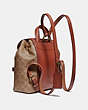 COACH®,EVIE BACKPACK 22 IN SIGNATURE CANVAS,Leather,Medium,Brass/Tan/Rust,Angle View