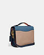COACH®,CASSIE CROSSBODY IN COLORBLOCK,Pebble Leather,Small,Brass/Lake Multi,Angle View