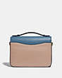 COACH®,CASSIE CROSSBODY IN COLORBLOCK,Pebble Leather,Small,Brass/Lake Multi,Back View