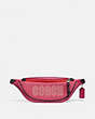 COACH®,BELT BAG 40 WITH COACH PRINT,Leather,Medium,Gunmetal/Bright Cherry Multi,Front View