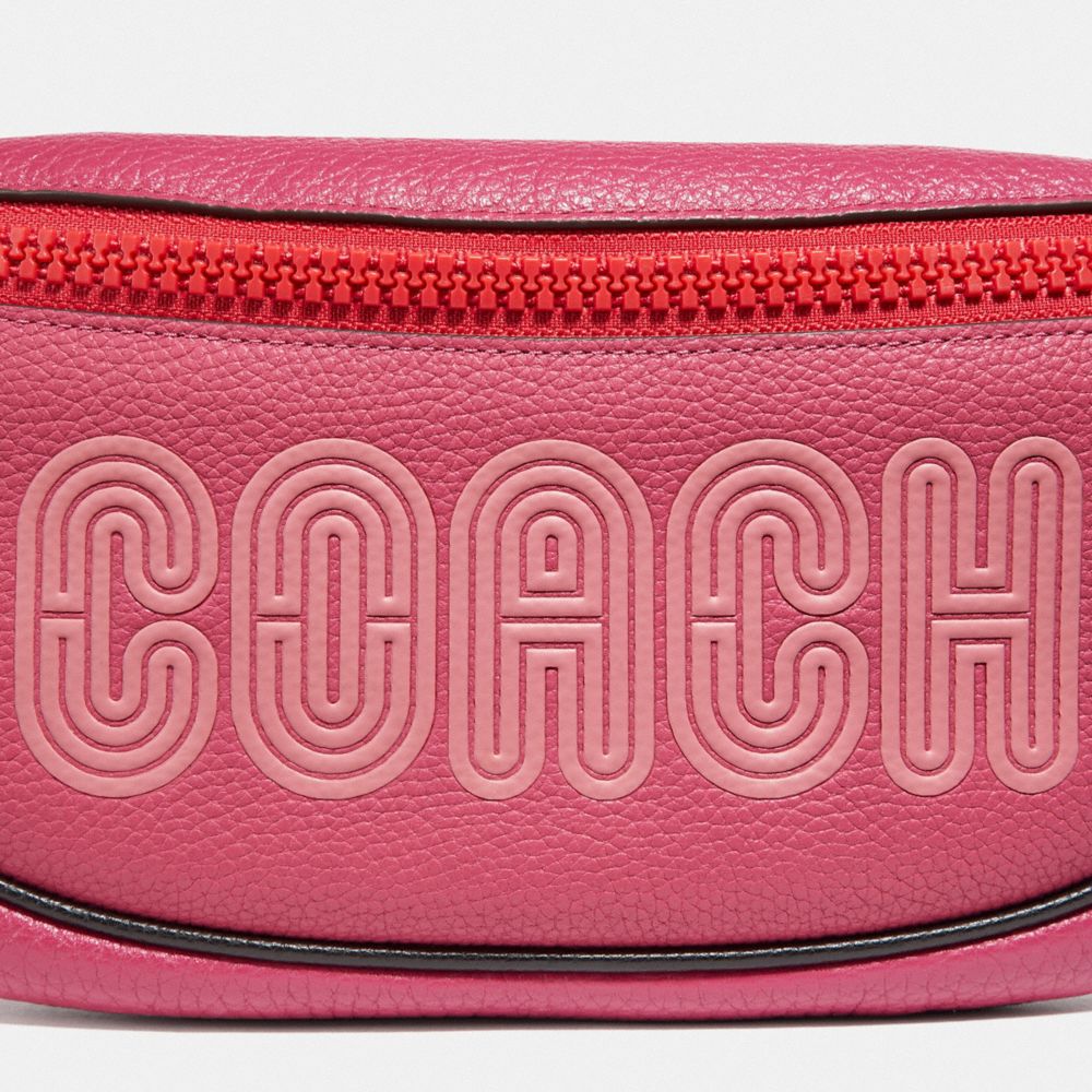 Pink coach best sale belt bag