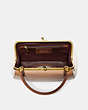 COACH®,FRAME BAG IN COLORBLOCK,Leather,Medium,Brass/Beechwood,Inside View,Top View