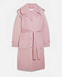 COACH®,DOUBLE FACE MIDI COAT WITH REMOVABLE SHEARLING COLLAR,wool,Mauve,Front View