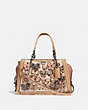 COACH®,DREAMER WITH BUTTERFLY APPLIQUE AND SNAKESKIN DETAIL,Leather,Medium,Ivory Multi/Pewter,Front View