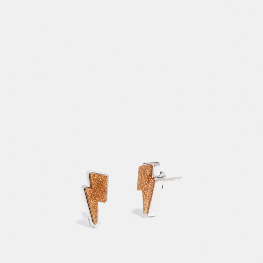 COACH®,Lightning Bolt Stud Earrings,,Front View