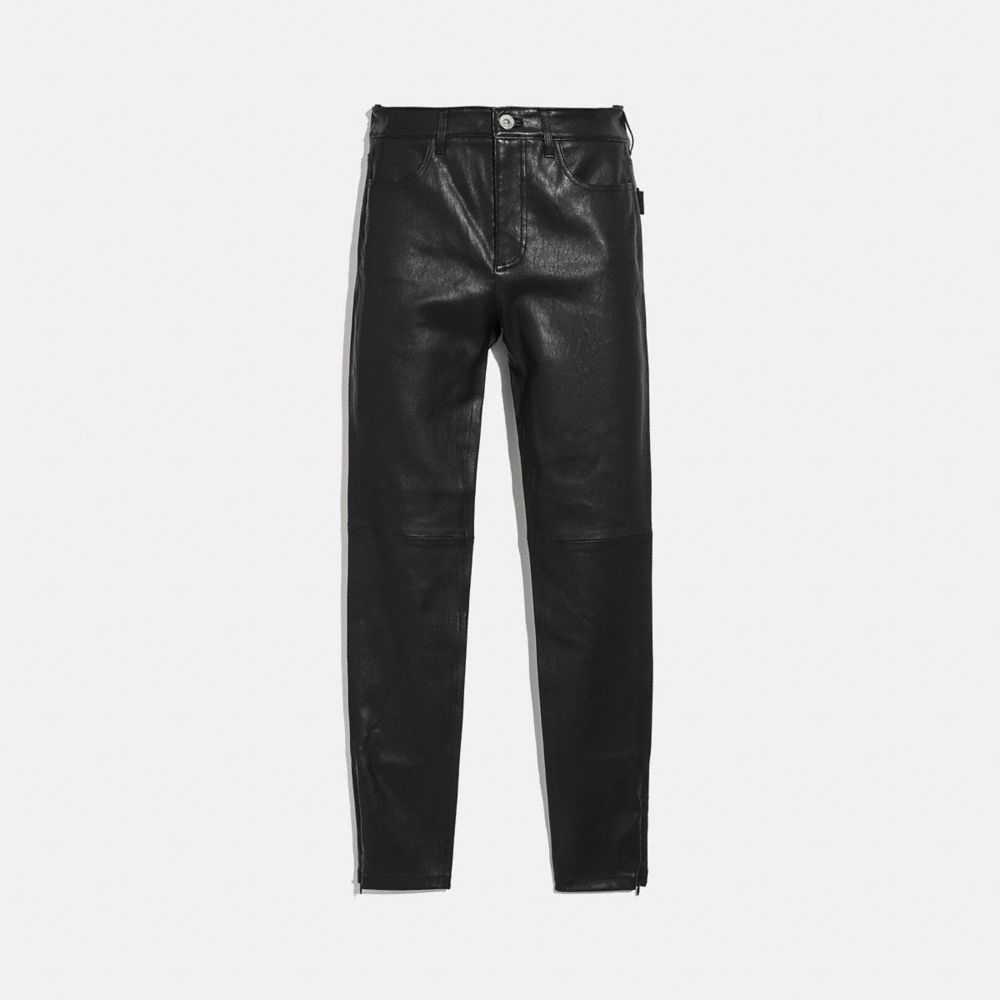 Stretch leather trousers - Men