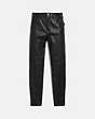 COACH®,STRETCH LEATHER PANTS,Smooth Leather,Black,Front View