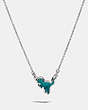 COACH®,REXY NECKLACE,resin,Silver/Green,Front View