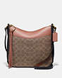 COACH®,CHAISE CROSSBODY IN COLORBLOCK SIGNATURE CANVAS,Coated Canvas,Medium,Brass/Tan/Ink/Light Peach,Front View