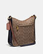 COACH®,CHAISE CROSSBODY IN COLORBLOCK SIGNATURE CANVAS,Coated Canvas,Medium,Brass/Tan/Ink/Light Peach,Angle View