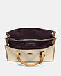 COACH®,CHARLIE CARRYALL IN COLORBLOCK WITH WHIPSTITCH,Leather,Large,Gunmetal/Ivory Multi,Inside View,Top View