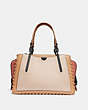 COACH®,DREAMER IN COLORBLOCK WITH WHIPSTITCH,Leather,Medium,Ivory Multi/Pewter,Back View