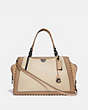 COACH®,DREAMER 36 IN COLORBLOCK WITH WHIPSTITCH,Leather,Large,Ivory Multi/Pewter,Front View