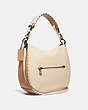 COACH®,SUTTON HOBO IN COLORBLOCK WITH WHIPSTITCH,Leather,Gunmetal/Ivory Multi,Angle View