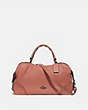 COACH®,LANE SATCHEL WITH WHIPSTITCH,Leather,Medium,Pewter/Light Peach,Front View