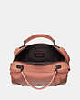 COACH®,LANE SATCHEL WITH WHIPSTITCH,Leather,Medium,Pewter/Light Peach,Inside View,Top View