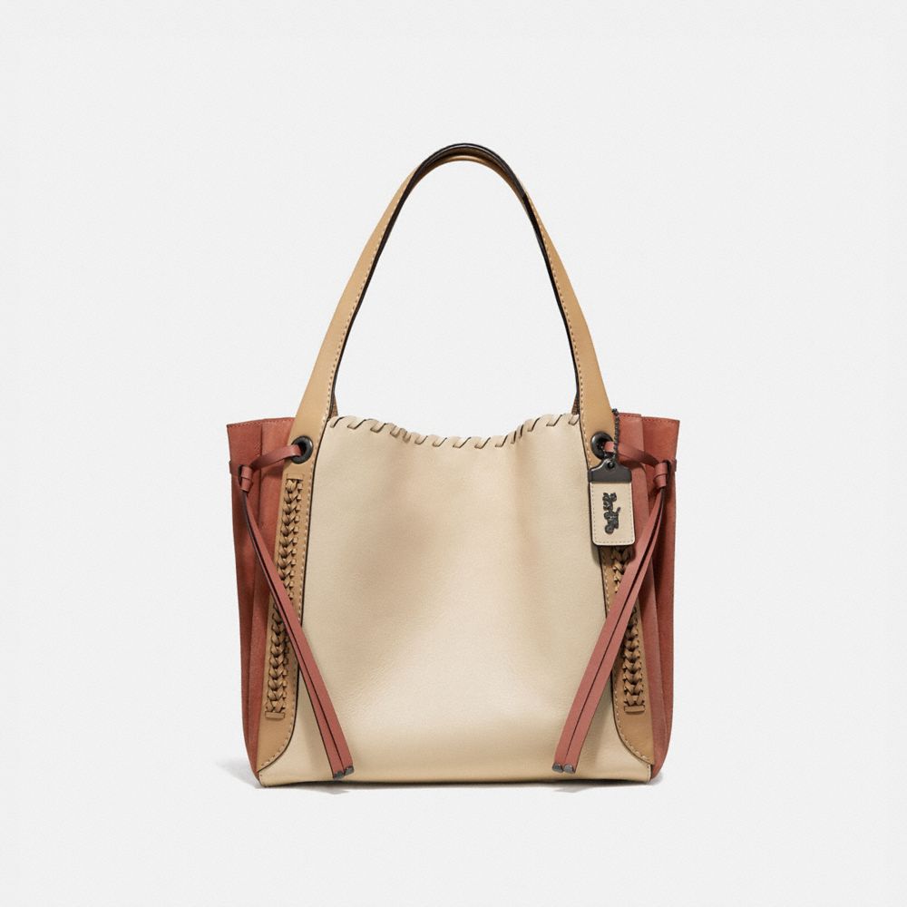 COACH®,HARMONY HOBO IN COLORBLOCK WITH WHIPSTITCH,Glovetan Leather,Medium,Ivory Multi/Pewter,Front View image number 0