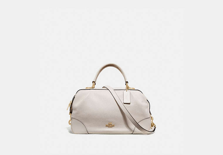COACH®,SAC DE CHEMINEMENT,Cuir galet,Or/Craie,Front View
