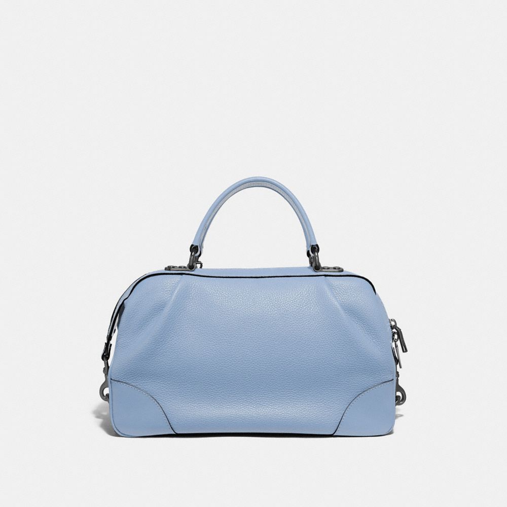 COACH®,LANE SATCHEL,Pebbled Leather,Medium,Pewter/Mist,Back View