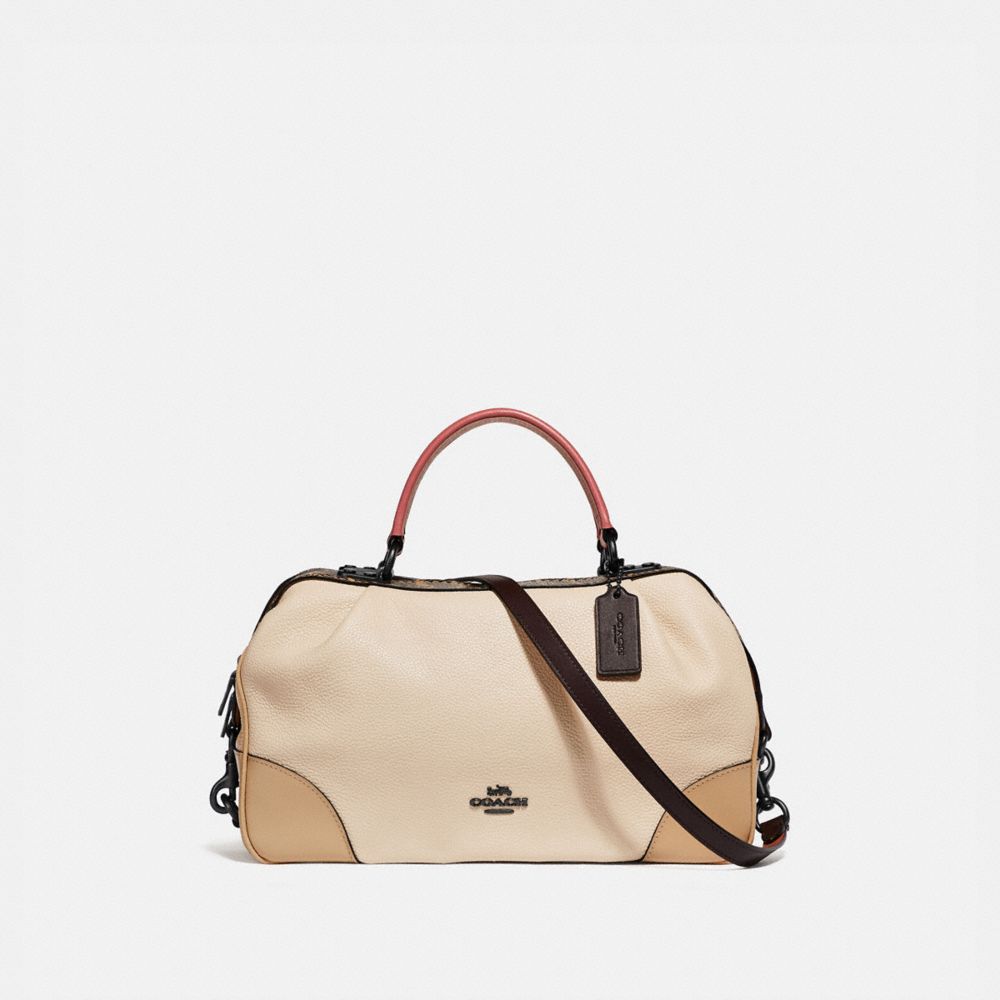 COACH Lane Satchel In Colorblock With Snakeskin Detail