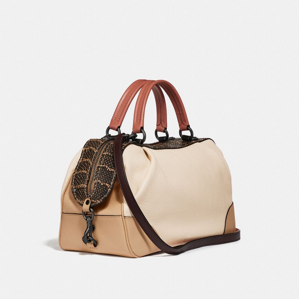 Dakotah satchel with colorblock clearance snakeskin detail