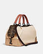 COACH®,LANE SATCHEL IN COLORBLOCK WITH SNAKESKIN DETAIL,Leather,Medium,Ivory Multi/Pewter,Angle View