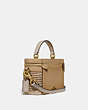COACH®,TRAIL BAG IN COLORBLOCK,Leather,Small,Brass/Straw Tan Multi,Angle View