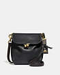 COACH®,RIDER BAG 12,Leather,Small,Brass/Black,Front View