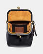COACH®,RIDER BAG 12,Leather,Small,Brass/Black,Inside View,Top View