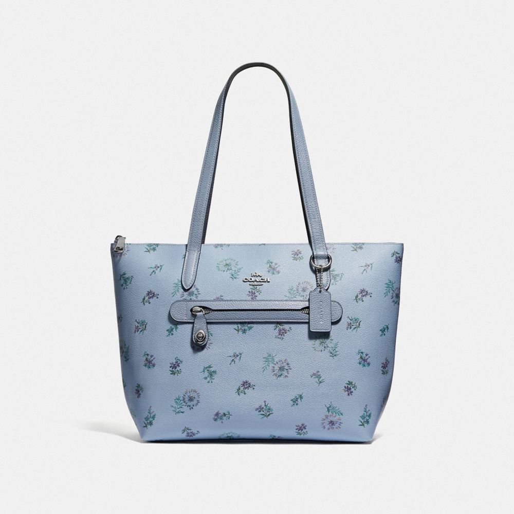 Coach taylor pansy print leather tote sale