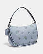 COACH®,SUTTON CROSSBODY WITH MEADOW PRAIRIE PRINT,Leather,Small,Silver/Mist,Angle View