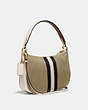 COACH®,SUTTON CROSSBODY WITH HORSE AND CARRIAGE,Pebble Leather/Jacquard,Small,Gold/Khaki Chalk,Angle View