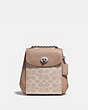 COACH®,PARKER CONVERTIBLE BACKPACK 16 IN SIGNATURE CANVAS,pvc,Light Antique Nickel/Sand Taupe,Front View