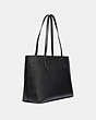 COACH®,CENTRAL TOTE WITH ZIP WITH REXY AND CARRIAGE,Leather,Large,Gunmetal/Black,Angle View