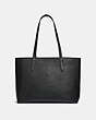 COACH®,CENTRAL TOTE WITH ZIP WITH REXY AND CARRIAGE,Leather,Large,Gunmetal/Black,Back View