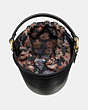 COACH®,DRAWSTRING BUCKET BAG,Leather,Medium,Gold/Black,Inside View,Top View